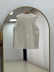 Enuna Gold Düğmeli Angora Yelek-KR5028 Taş