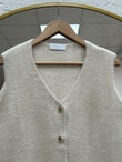 Enuna Gold Düğmeli Angora Yelek-KR5028 Taş