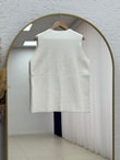 Enuna Gold Düğmeli Angora Yelek-KR5028 Beyaz