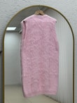 Estelle Kemerli Uzun Sakallı Yelek-Zİ7092 Pembe
