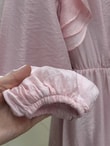Eyginay Önü Fırfırlı Ve Tokalı Elbise-PA9898 Pembe