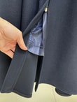 Fatoma Kol Ucu Lastikli Gizli Fermuarlı Pardesü-NL1181 Lacivert