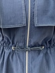 Fazilet Çift Cepli Bolerolu Beli Sıkmalı Pantolonlu Takım-EU3194 Lacivert