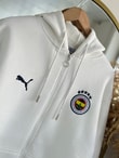 Fenerbahçe Logolu Üç İp Kapşonlu Hırka-CI1530 Beyaz