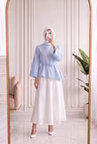 Ferhan Çizgili Altı Asimetrik Bluz-SS13202 Mavi