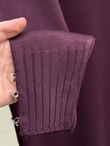 Gavessa Kolu ve Önü Metal Düğmeli Taş İşlemeli Hırka-SY3260 Mürdüm
