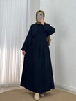 Güldan Yandan Sıkmalı Pileli Elbise-EN814 Siyah