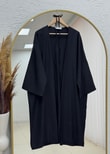 Gülfeza Uzun Çilek Kimono-AS2456 Siyah