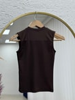 Güzin Sıfır Kol Düz Badi-CI8597 Kahve