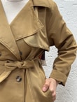 Havin Düğmeli Kuşaklı İnce Trenç-NA732 Kamel