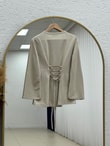 Hümayşah Arkası Bağlamalı Önü Dikişli Tunik-SS13261 Bej