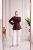 Hümayşah Arkası Bağlamalı Önü Dikişli Tunik-SS13261 Kahve