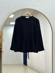 Hümayşah Arkası Bağlamalı Önü Dikişli Tunik-SS13261 Siyah