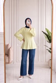 Hümayşah Arkası Bağlamalı Önü Dikişli Tunik-SS13261 Sarı