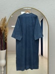 İlay Gold Düğmeli Kot Uzun Kimono-GS2485 Mavi