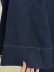 İlay Gold Düğmeli Kot Uzun Kimono-GS2485 Kot Rengi
