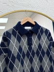 İlknur Polo Yaka Baklava Desen Kazak KR5072-Zİ5593 Lacivert