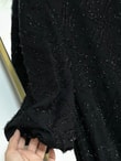 İmran İşlemeli Ve Simli Kuşaklı Elbise-PA9564 Siyah