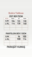 Işık Kolu Lastikli Önü Düğmeli Pantolonlu Takım-BN4401 Siyah