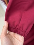 Kadın Tesettür Bolerolu Elbise - Liyan Beli Lastikli Yelekli Dabıl Elbise-MF1750 Bordo
