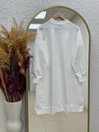 Karessa Dikiş Detaylı Uzun Sweatshirt-EU3072 Ekru