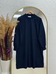 Karessa Dikiş Detaylı Uzun Sweatshirt-EU3072 Lacivert