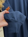 Karessa Dikiş Detaylı Uzun Sweatshirt-EU3072 Lacivert