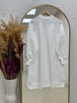 Karessa Dikiş Detaylı Uzun Sweatshirt-EU3072 Ekru