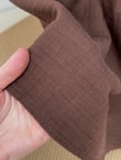 Kristal Düğmeli Katkatlı Müslin Elbise-ML2143 Kahve
