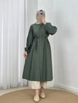 Laçin Hakim Yaka Uzun Çilek Tunik-AS5963 Haki