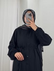 Laçin Hakim Yaka Uzun Çilek Tunik-AS5963 Siyah