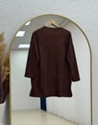 Laleay Zarif 5 Papatya Nakışlı Bluz-SS13148 Kahve