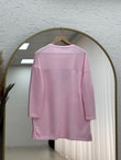 Laleay Zarif 5 Papatya Nakışlı Bluz-SS13148 Pembe