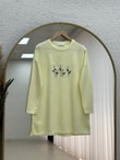 Laleay Zarif 5 Papatya Nakışlı Bluz-SS13148 Sarı