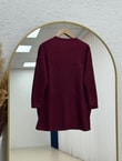 Laleay Zarif 5 Papatya Nakışlı Bluz-SS13148 Bordo