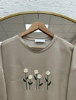 Laleay Zarif 5 Papatya Nakışlı Bluz-SS13148 Taş