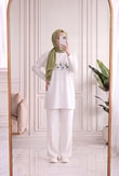 Laleay Zarif 5 Papatya Nakışlı Bluz-SS13148 Beyaz