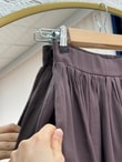 Lalin Çift Cepli Beli Lastikli Kırışık Etek-BY5037 Aci Kahve