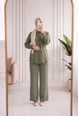Laliz Tuniği Düğmeli Bol Paça Pantolonlu Takım-NL816 Mint