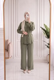 Laliz Tuniği Düğmeli Bol Paça Pantolonlu Takım-NL816 Mint