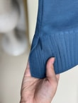 Lamira Düğme Kısmı Geçişli Kol Ucu ve Altı Fitilli Soğuk İp Hırka-SY3176 İndigo