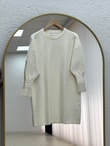 Lorin Kol Ucu Gold Düğmeli Uzun Triko Tunik-KR6015 Ekru