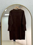 Lorin Kol Ucu Gold Düğmeli Uzun Triko Tunik-KR6015 Kahve