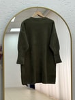 Lorin Kol Ucu Gold Düğmeli Uzun Triko Tunik-KR6015 Haki