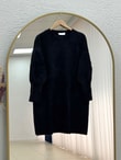 Lorin Kol Ucu Gold Düğmeli Uzun Triko Tunik-KR6015 Siyah