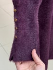 Lorin Kol Ucu Gold Düğmeli Uzun Triko Tunik-KR6015 Mürdüm