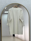 Lorin Kol Ucu Gold Düğmeli Uzun Triko Tunik-KR6015 Ekru