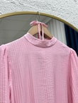Lunia Balon Kol Hakim Yaka Kuşaklı Vrn Elbise-EK124.12 Pembe