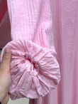 Lunia Balon Kol Hakim Yaka Kuşaklı Vrn Elbise-EK124.12 Pembe