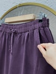 Lunora Beli Lastikli Bol Paça Pantolon-MA3204 Mürdüm